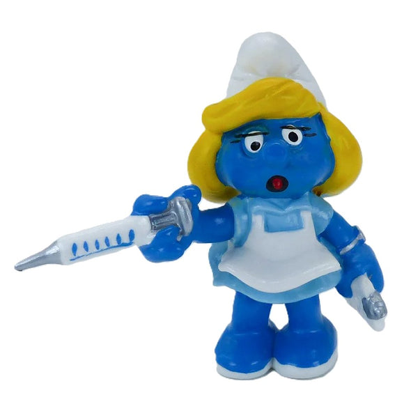 Smurf 20139 Nurse Smurfette Blue Syringe Schleich Smurfs Figurine 