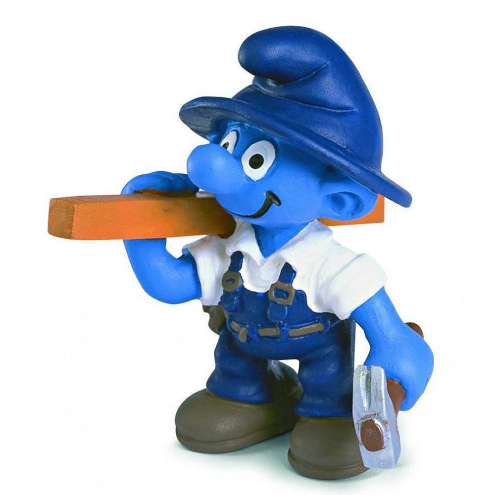 The Smurfs Handy Blue Smurf Plush Stuffed Toy Carpenter Pencil